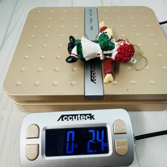 Vintage Raggedy Ann & Andy Dancing Christmas Tree Ornament 1998 Green & Red - Picture 9 of 9